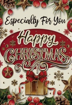 a christmas card that says especially for you happy christmas