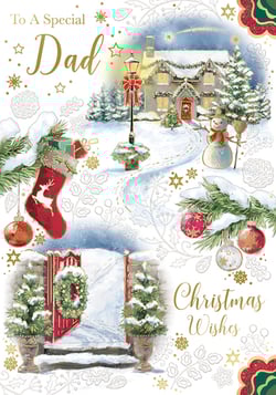 a christmas card that says to a special dad