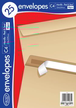 a pack of 25 envelopes from county stationery