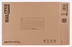 a brown mail bag that says eco kraft mail bag on it