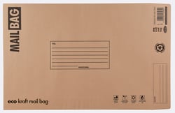 a brown mail bag that says eco kraft mail bag