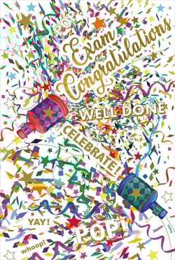 Congratulations on your exam! Well done, celebrate pop!