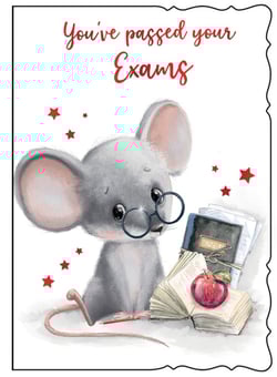 a card that says you 've passed your exams