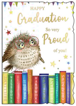 a card that says happy graduation so very proud of you