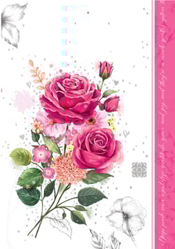 A bouquet of pink roses is on a white background.