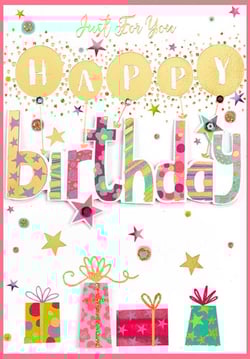 a colorful birthday card that says happy birthday