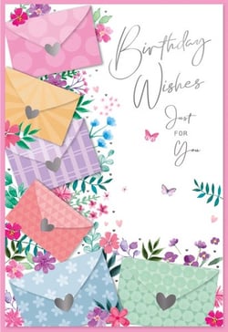 a birthday card that says birthday wishes just for you