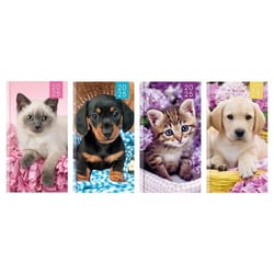 a set of four calendars with cats and dogs on them
