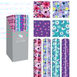 a box of 3m gift wrap with flowers and polka dots