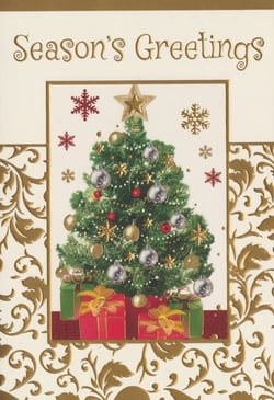 a christmas card with a wreath and the words season 's greetings