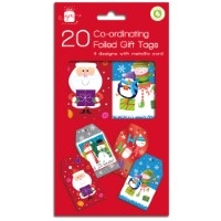 a package of 20 co-ordinating folded gift tags