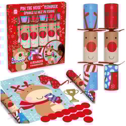 a box of pin the nose reindeer crackers