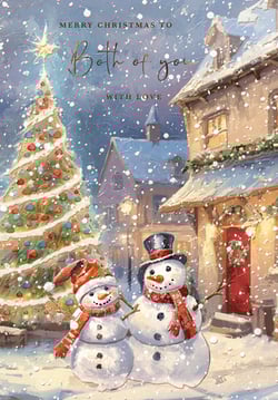 a christmas card that says merry christmas to both of you with love