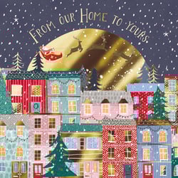 a christmas card that says from our home to yours