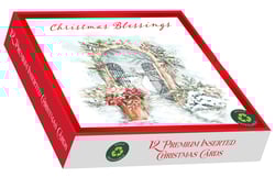 a box of 12 premium inserted christmas cards