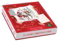 a box of 24 luxury foiled christmas cards
