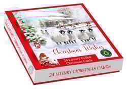 a box of 24 luxury foiled christmas cards