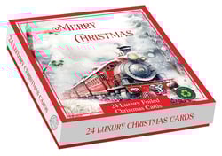 a box of merry christmas 24 luxury foiled christmas cards