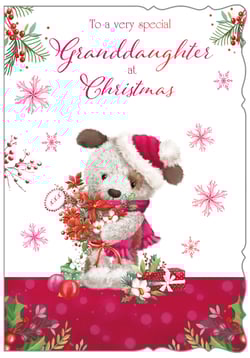 a christmas card that says to a very special granddaughter at christmas