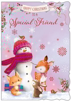 a christmas card that says happy christmas to a special friend