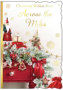 a christmas card that says christmas wishes from across the miles