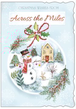 a christmas card that says across the miles