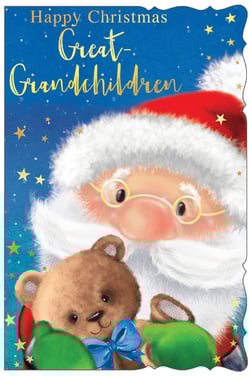 a christmas card that says happy christmas great grandchildren
