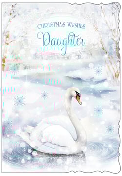 a christmas card with two penguins holding hands and a gift box .