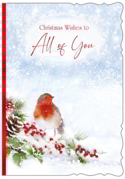 a christmas card that says christmas wishes to all of you