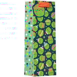 a gift bag with a pattern of watermelons wearing party hats