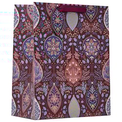 a gift bag with a floral pattern on it
