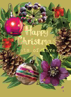 a christmas card that says happy christmas lots of love
