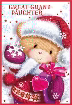 a christmas card for a great grand daughter
