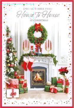 a christmas card that says special wishes from house to house at christmas