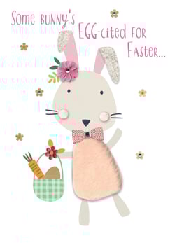 some bunny 's egg-cited for easter greeting card