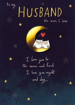 to my husband , the man i love , i love you to the moon and back . i love you night and day .
