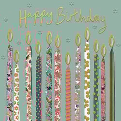 a birthday card with a bunch of candles on it