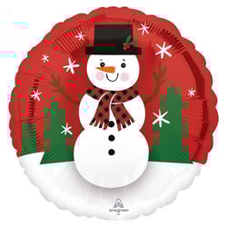 an anagram balloon with a snowman on it