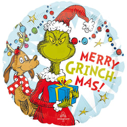 a balloon that says merry grinch mas on it