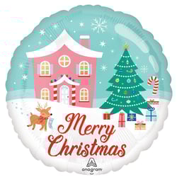a christmas balloon that says merry christmas on it