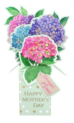 a happy mother 's day card with flowers and a tag that says wonderful mum