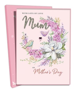 a mother 's day card with lots of love mum on mother 's day