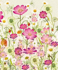 there are many different types of flowers in this painting .