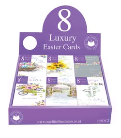 a display of 8 luxury easter cards from out of the blue studios