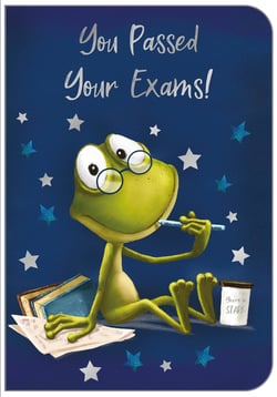 a card that says you passed your exams