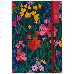 a notebook with colorful flowers and the words notes on it