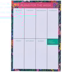 a weekly planner with flowers and the words plans for the week