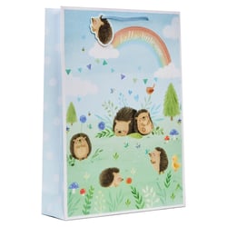 a gift bag that says hello little one on it