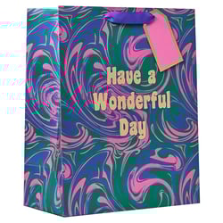 a gift bag that says have a wonderful day