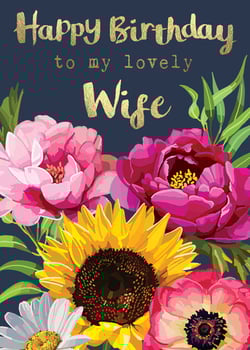 a birthday card that says happy birthday to my lovely wife